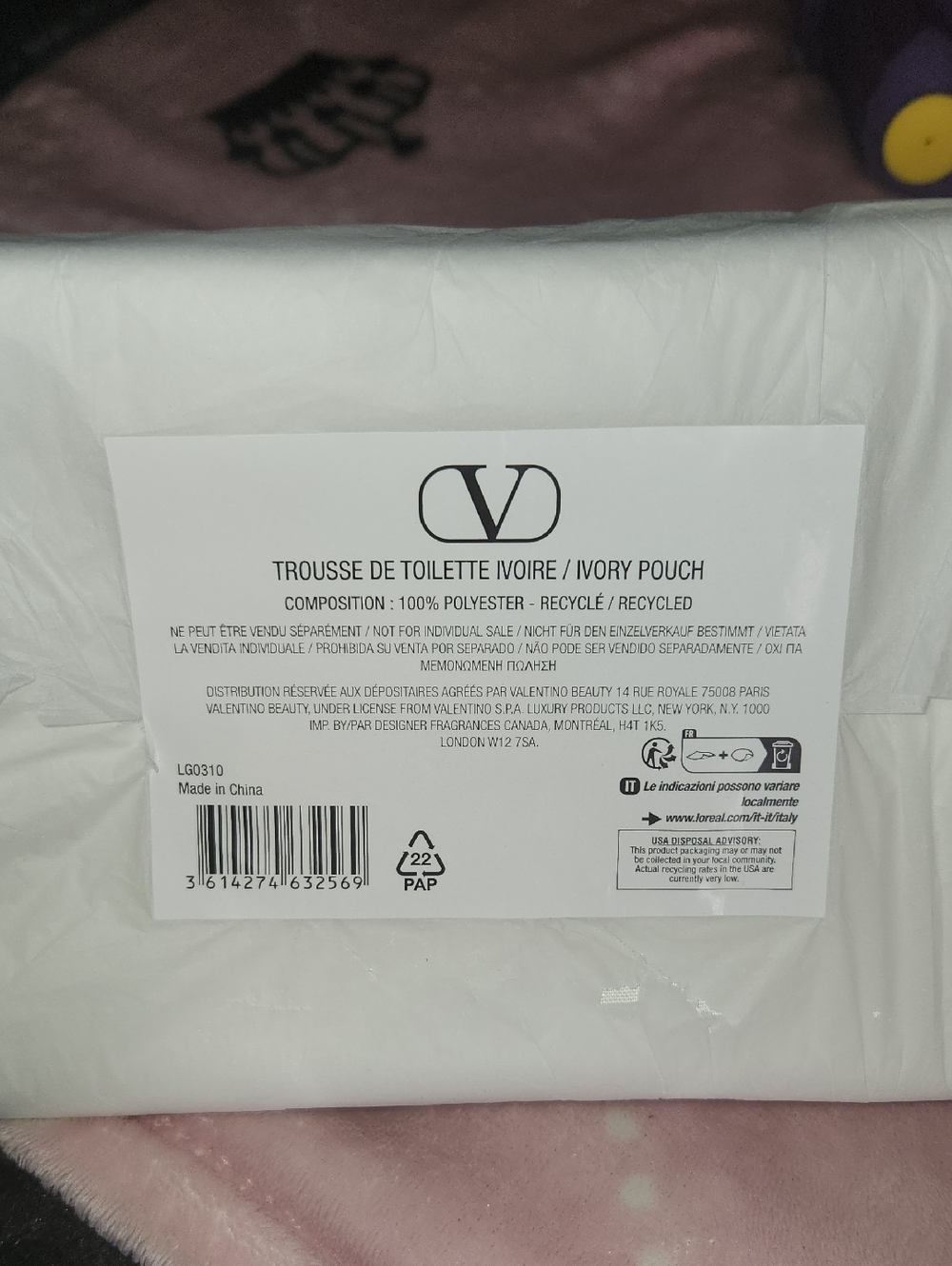Valentino Ivory Toiletry Pouch - Ivory